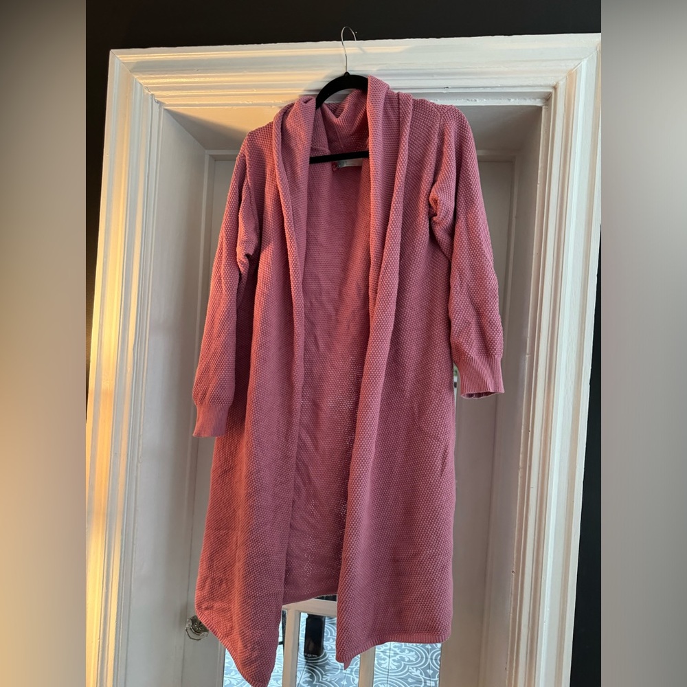 Free people pink waffle cardigan